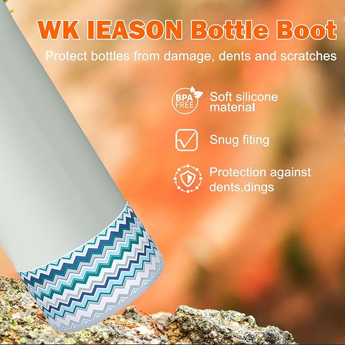 WK IEASON 2Pcs Silicone Boot for Owala Water Bottle, Protective Flask Bottom Cover Base for Owala FreeSip Twist and Flip Flask Water Bottle Accessories-2.83inch Bottom Diameter