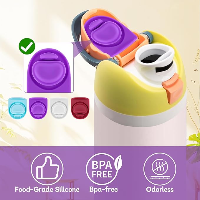 4 Pcs Replacement Stopper Compatible with Owala FreeSip 16oz 32oz,Water Bottle Top Gasket Lid for Owala 16/19/24/32/40oz Seal Mouth Cap Silicone Stopper Parts Insert Accessories(4 Colors 8)