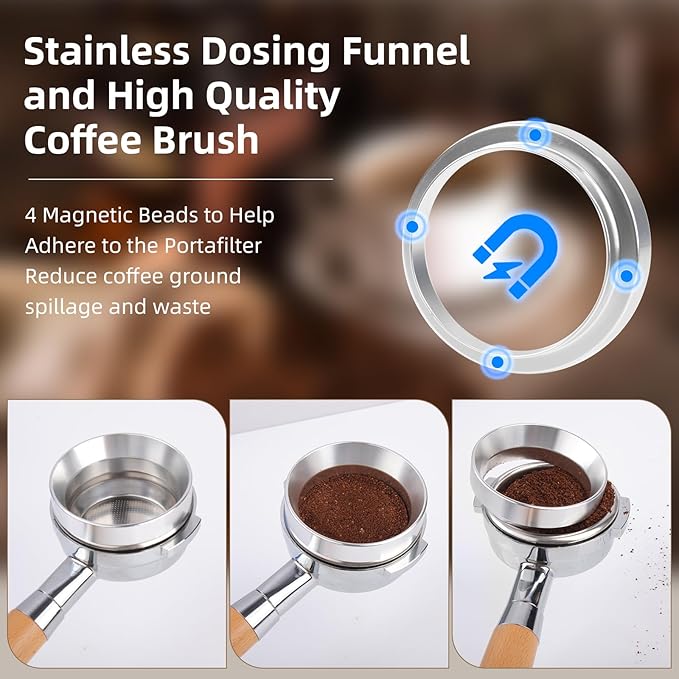FACIACC 51mm Espresso Accessories Kit, Wdt Tool espresso, Dosing Funnel & Puck Screen Kit, 2 in 1 51mm Espresso Tamper & Coffee Spoon, Barista Kit, Espresso kit Stainless Steel 8pin Espresso Stirrer