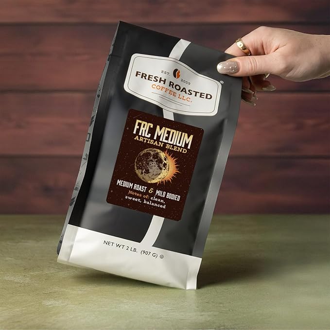 Fresh Roasted Coffee, FRC Medium Roast Blend, 2 lb (32 oz), Kosher, Whole Bean