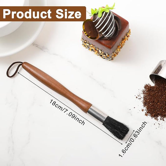 Nogeqi Espresso Maker Coffee Brush Coffee Cleaning Brush Machine Cleaner Tool With Wooden Handle Walnut Boar Bristles Beech Wood For Home Kitchen Barista With Hanging Loop