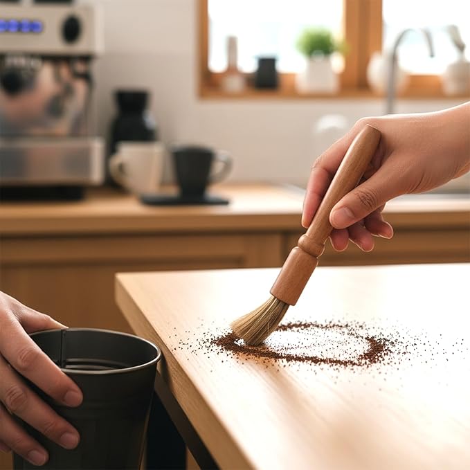 5 Pcs Coffee Brush Set Coffee Grinder Cleaning Brushes Professional Espresso Brush Kit Group Heads Wooden Grinder Machine Cleaning Brushes for Barista Home Kitchen Coffe Machine Washing