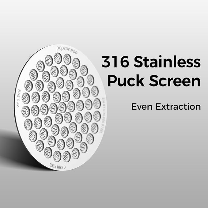 V3 Magnetic Espresso Dosing Ring & 316 Stainless Steel Puck Screen, 3cm High No Mess Coffee Dosing Funnel, Even Extraction Filter, Fits 53.3/54mm Tamper, Distributor & Portafilters