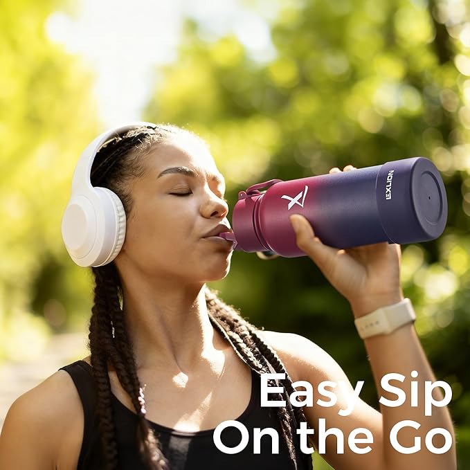 Lexlion Tea Infuser Water Bottle 22 Oz – Triple Wall Insulated Stainless Steel, Loose Leaf & Fruit Strainer, 3 Leakproof Lids, BPA-Free Silicone Sleeve, Reusable Thermal Mug