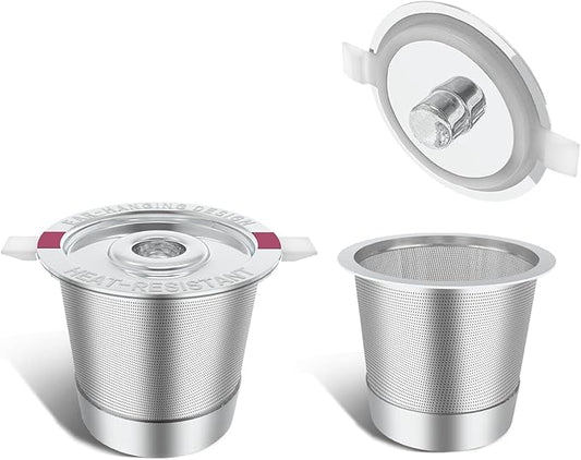 2 Pack Reusable K Cups Coffee Filter Campatible with Keurig 1.0 and 2.0 Coffee Machine,Stainless Steel Reusable Coffee Pods with Heat Resistant Handles Innovative Design