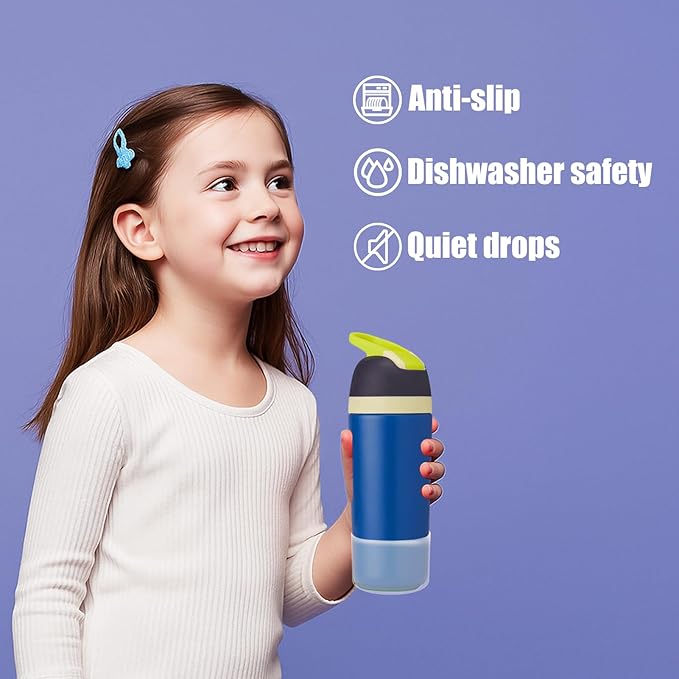 Mity rain 2PCS Protective Boot Compatible with Owala Kids Water Bottle 16 oz &14 oz, Silicone Boot Accessories for Owala Kids FreeSip 16oz & Flip 14oz (Translucent)