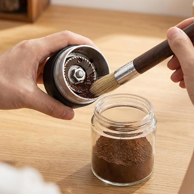 Coffee Grinder Cleaning Brush Set, 3Pcs Espresso Machine Cleaning Brushes with Scraper & Brush Wooden Handle and Natural Bristles Coffee Clean Tool Barista Brushes for Barista Home Kitchen