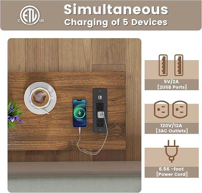 Hadulcet Farmhouse Side Table with Storage Shelf - Narrow End Table with Charging Station, Slim End Tables Living Room, Rustic X-Design Nightstand for Bedroom, Small Space, White & Brown