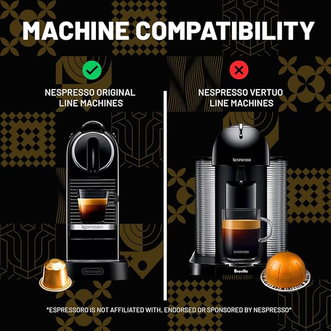 Espressoro 100 Organic Espresso Capsules - Variety Pack USDA Certified Premium Aluminum pods compatible with Nespresso Original line machines. Made in Italy.