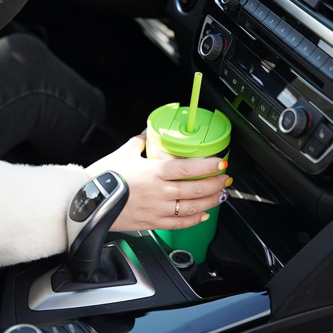 BJPKPK 34oz Insulated Tumbler With lid And Straw Stainless Steel Tumblers Travel Coffee Mug Reusable Thermal Cup,Sky