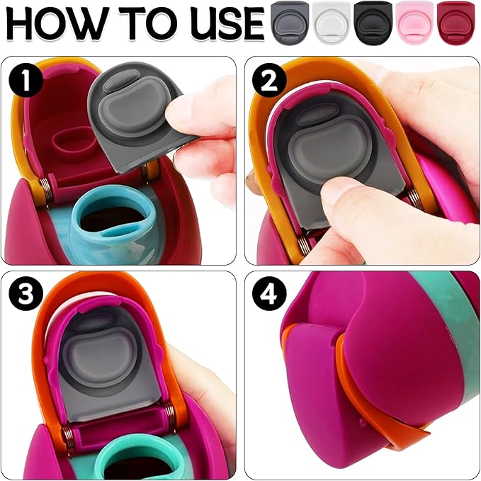 Rubber Seal Replacement Stopper Compatible with Owala Freesip16/19/24/32/40oz Spout Lid,5 Pcs Water Bottle Gasket Silicone Cap Insert Gasket Stopper Replacement Parts Accessories (5 Colors 5)