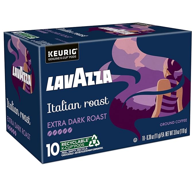 Lavazza Italian Roast, Keurig Single Serve K-Cup Pods, 60ct (6 Packs of 10)