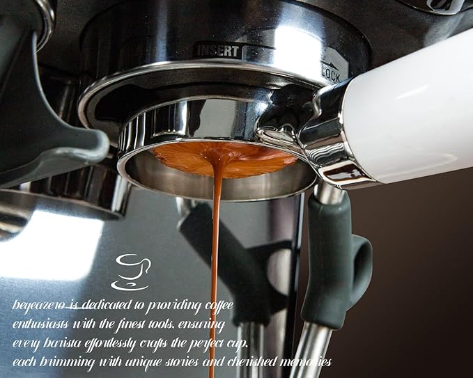 54mm Bottomless Portafilter Set – Includes Precision Filter Basket, Puck Screen & Stand – Compatible with Breville Barista Express, Barista Pro & 54mm Breville Machines, White