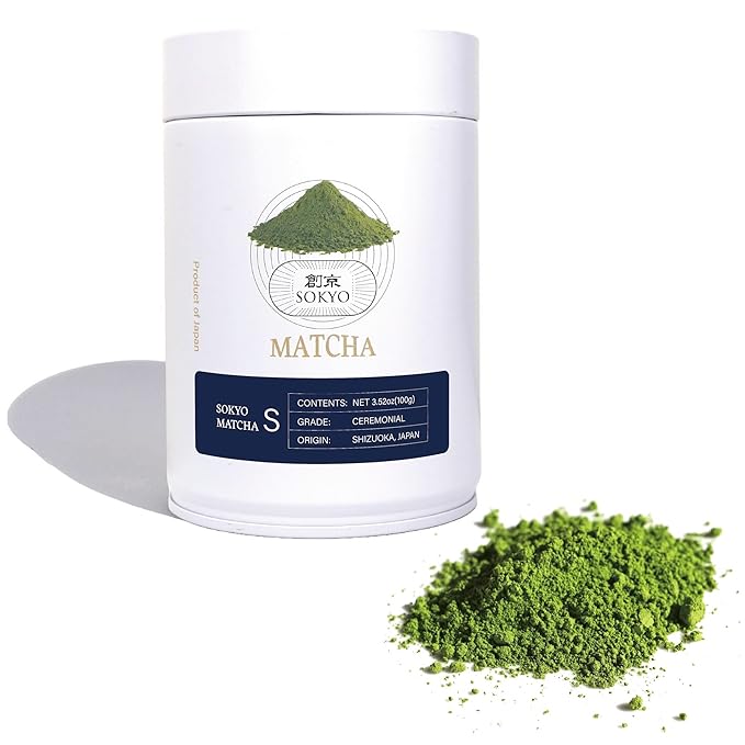 SOKYO ceremonial matcha powder series powdered green tea Japanese matcha (3.52oz / 100g, Shizuoka Ceremonial S)