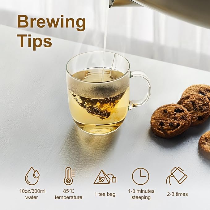 Jemutecha Organic White Tea 15 Tea Bags, 100% Pure Handpicked Award-Winning Tea, Clean & Smooth Taste, Caffeinated, Non-GMO, Premium Taiwanese Asian Tea, Rich in Theanine for Everyday Wellness
