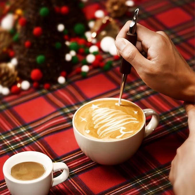 MHW-3BOMBER Latte Art Pen for Barista, Rosewood Coffee Art Pen for Latte, Cappuccino, Macchiato, Espresso Art Tool Barista Gift, CN5400R