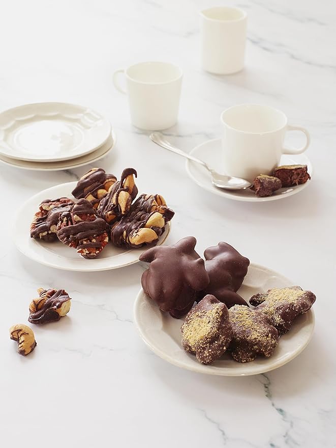 Nut Clusters Chocolate Gift Box - Assorted Caramel Brittles, Pecan Patties, Almond & Cashew Clusters, Kosher Dairy Free Nuts and Chocolates Basket, Dark Chocolate Covered Nuts Holiday Baskets Gifts