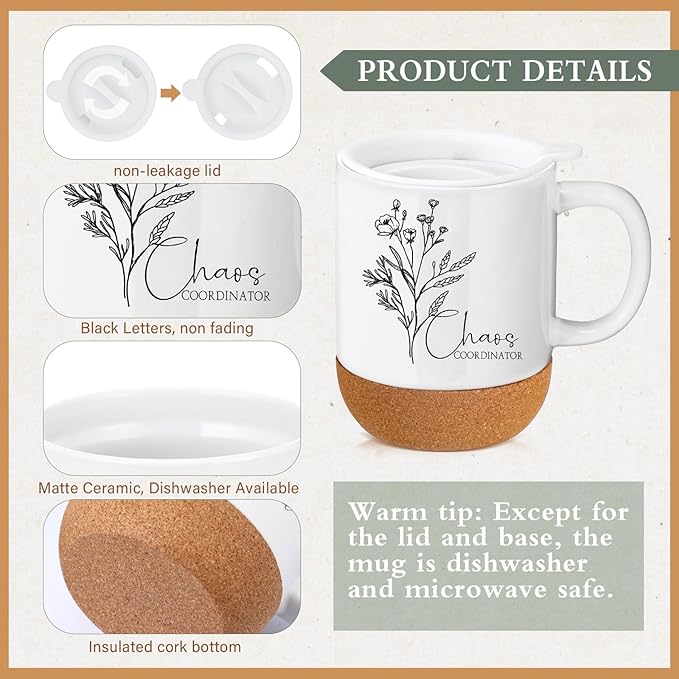 4 Pcs Chaos Coordinator Gifts Set for Women Men Chaos Coordinator Appreciation Gifts Notebook Coffee Mug Cup Scented Candle Ballpoint Pen for Valentines Teacher Staff Boss Employee Coworker