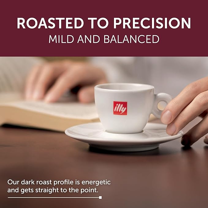 illy Espresso Compatible Capsules, Coffee Pods for Nespresso Original Line Machine, Intenso Lungo Dark Roast, 100% Arabica, Premium Italian Coffee, Single Serve, 10 Count, 5 Pack