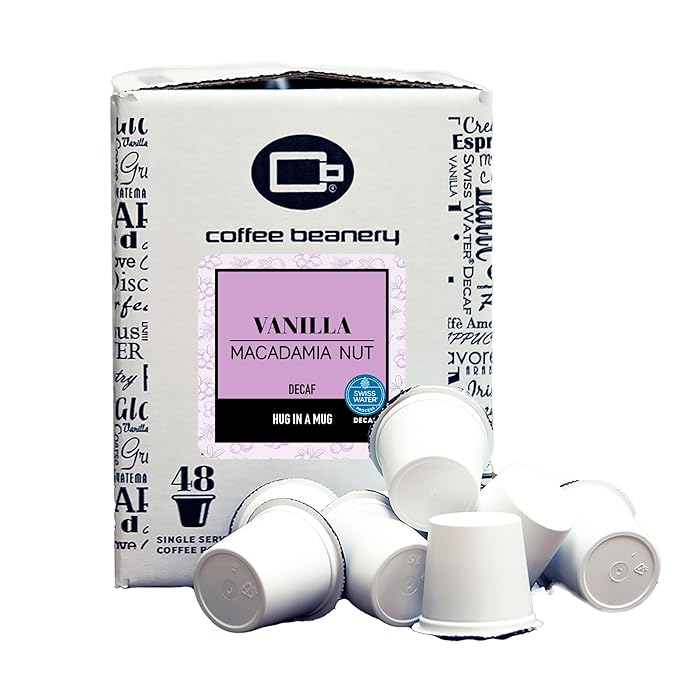 Vanilla Macadamia Nut Decaf Coffee Pods by Coffee Beanery | 192ct Bulk Flavored Decaf Coffee Pods Medium Roast Coffee