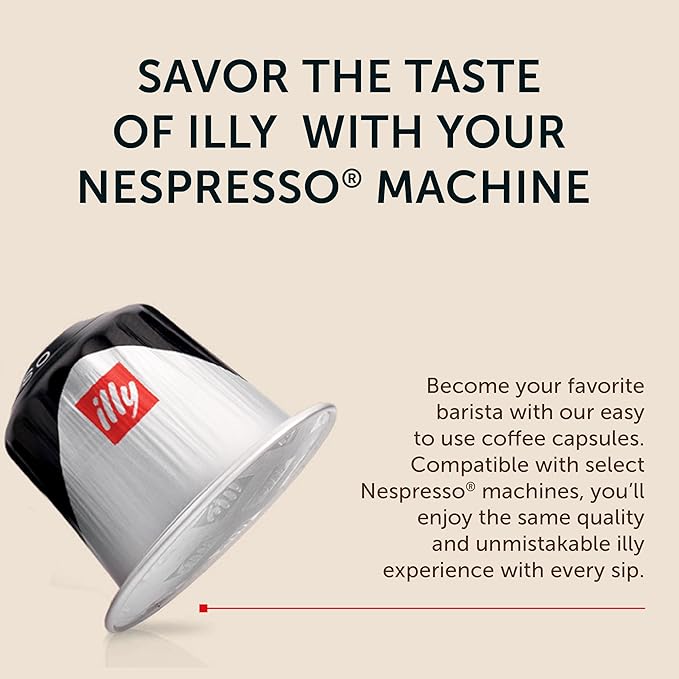 illy Espresso Compatible Capsules, Coffee Pods for Nespresso Original Line Machine, Forte Dark Roast, 100% Arabica, Premium Italian Coffee, Single Serve, 10 Count, 20 Pack