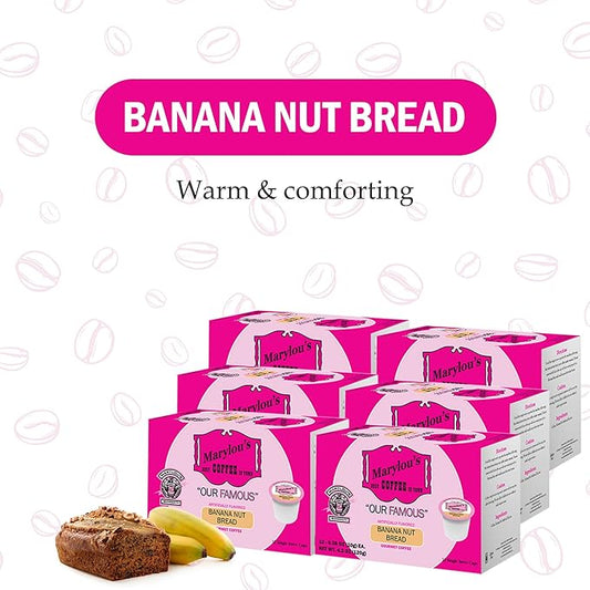 Marylou's Banana Nut Bread Flavored Gourmet Coffee - Single Serve Coffee Pods, Compatible with Keurig Brewers - 72 Count