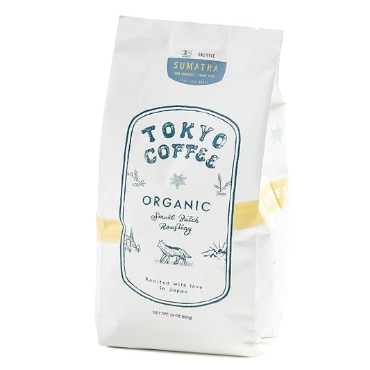 Sumatra Mandheling Whole Bean Coffee by TOKYO COFFEE - 24oz Bag - Rich and Spicy Single Origin, 100% Arabica, Certified Organic from Japan