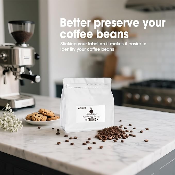 50 Count 16oz Coffee Bags with Valve,1lb Vented Coffee Beans Packaging Bags High Barrier Aluminumed Foil Flat Bottom Heat Sealed Side Zipper Resealable Storage Bag for Home or Business（White）