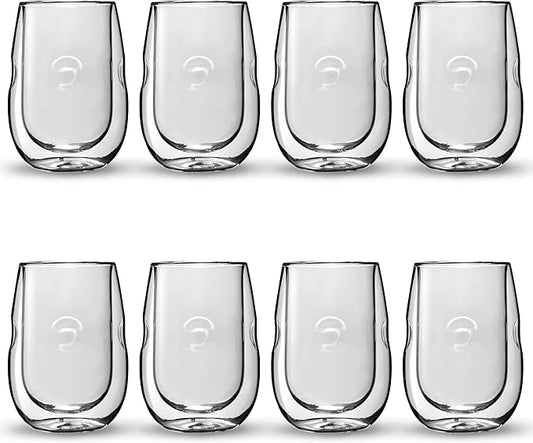Ozeri Moderna Artisan Series Double Wall Insulated 10 oz Wine Glasses, Set of 8