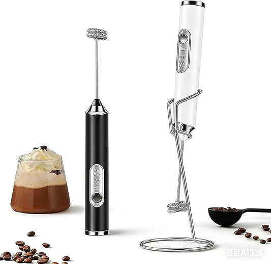 rechargeable milk frother hand held - 3-speed wireless electric whisk for coffee,milk,cream,usb charging