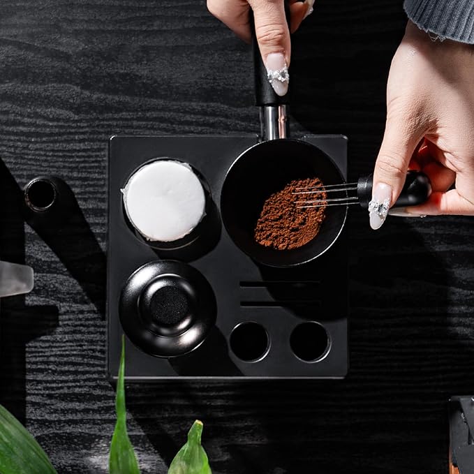 IKAPE 58MM Espresso Tamper Kit 4 in 1, Coffee Tamper, WDT Tool, Paper Filters (200pc), Dosing Funnel