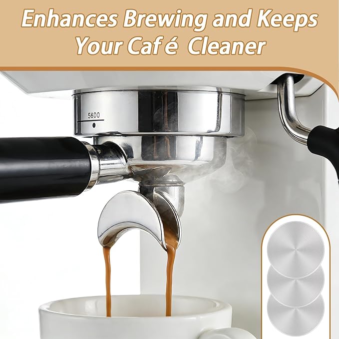 Puck Screen Compatible with Ninja Luxe Cafe, 3 Pack Espresso Puck Screens, Durable Stainless Steel Coffee Filter Screen, with Smooth Edges, Ensures Even Extraction, for Portafilter Filter Basket