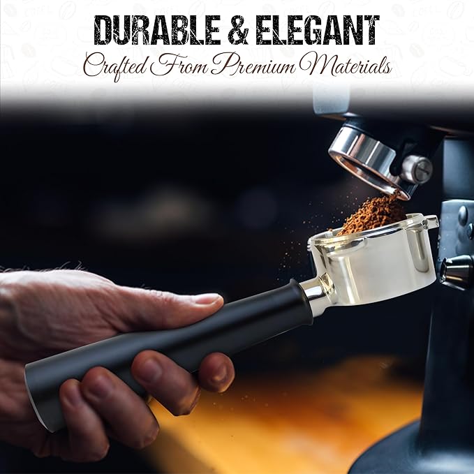 54mm Bottomless Naked Portafilter - Aluminum Alloy – Compatible with 54mm Breville Espresso Machines – Includes 18g Filter Basket & 53.35mm Puck Screen, 0.9mm 150μm