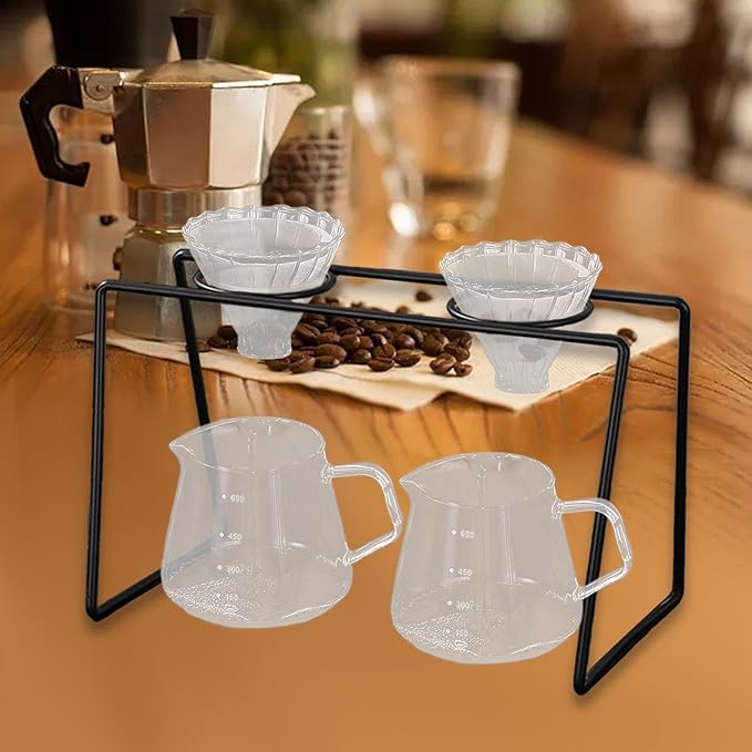1 Piece IEUDNS Drip Over Coffee Stand, Iron Frame Coffee Dripper Stand for Home and Office, Easy to Clean and Use, Design C