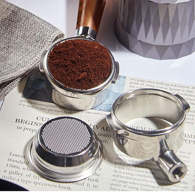 58mm Bottomless Portafilter for Breville Oracle & Dual Boiler (BES920XL, BES980XL, BES990BSS) - Naked Portafilter with 58mm Filter Basket & Real Black Rosewood Handle - Not for 54mm Series