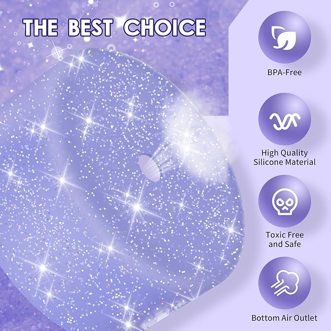 Protective Glitter Silicone Boot Compatible with Owala 24oz 32oz 40oz, Bling Cup Sleeve Bottom Bumper Cover Compatible with Owala FreeSip, Twist, or Flip Stainless Steel Water Bottles
