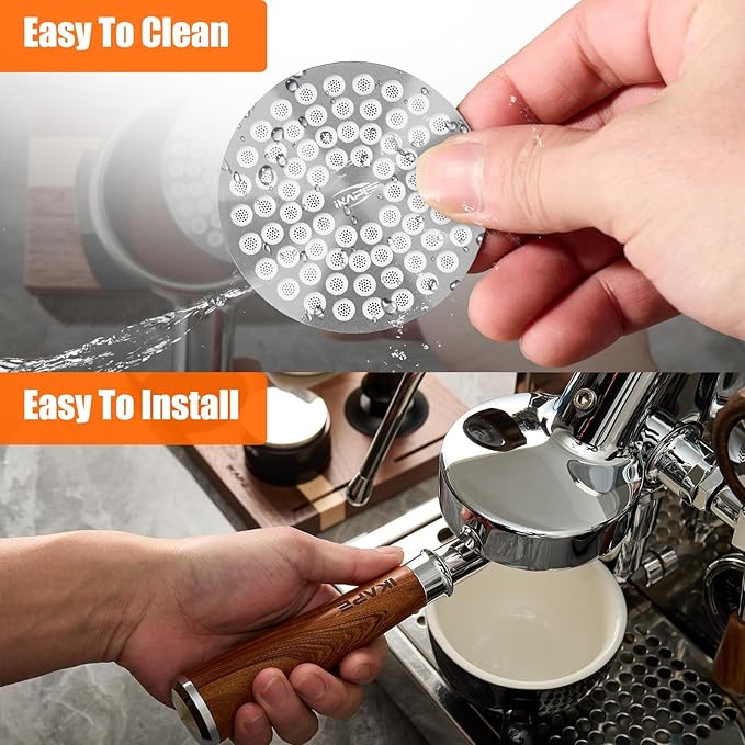 IKAPE 58mm Espresso Puck Screen, Food-grade 316 Stainless Steel Coffee Puck Screen-Ultra-thin, Ultra-light, Resusable Coffee Ground Filter Designed for Professional Baristas