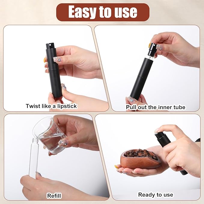 Coffee Bean Dosing Cup and Spray Bottle Kit, Wood Espresso Accessories Kit, Coffee Bar Accessories for Lovers with Static Reduction Spray