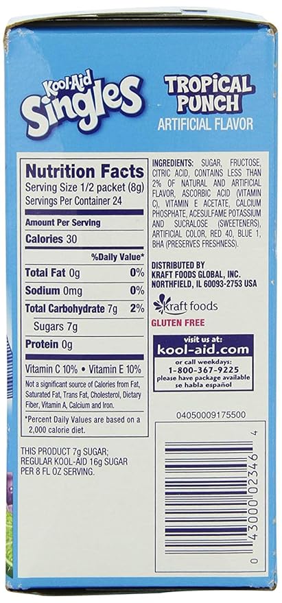 Kool-aid Singles Tropical Punch 12-.055 Oz Box 2-boxes
