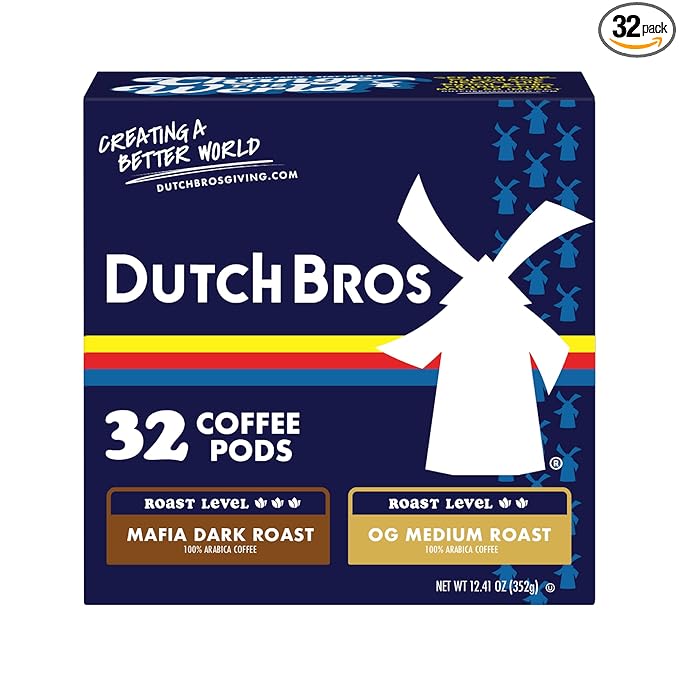Dutch Bros® Unflavored Coffee Variety Pack, 32 Count, Single Serve Coffee Pods for Keurig K-Cup Brewers