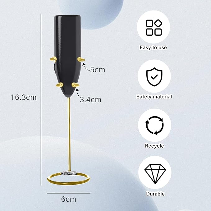 Frother Stand Kitchen Milk For Coffee Stainless Steel Stand Fits for Multiple Types of Coffee Frothers - Heavy Duty Stand Ideal(Gold)