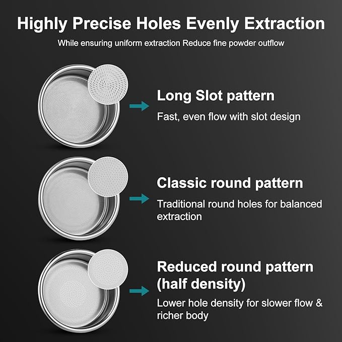 MischiefWorkshop 58mm Precision Espresso Filter Basket – 2919 or 1709 Holes, High-Flow Stainless Steel Portafilter Insert for Espresso Machines – Classic/Spirit/Nazca (Nazca)