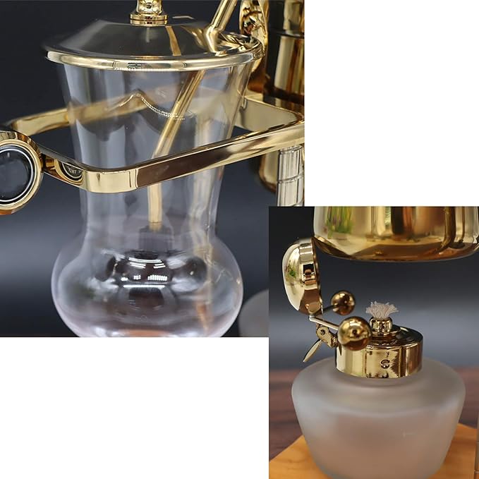 Luxury Balancing Siphon Coffee Maker/Brewer,Balance Syphon Coffee Maker Double Column,Easy to Clean Permanent Filter and Water Retainer,A