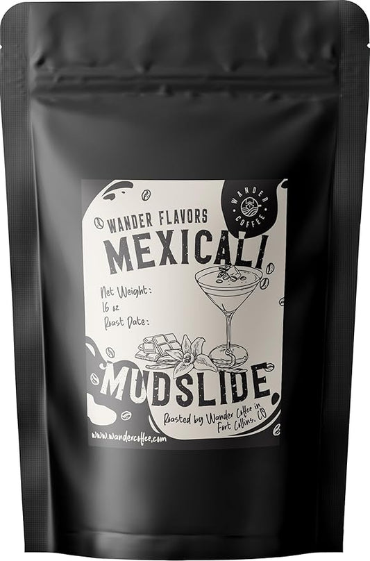 Mexicali Mudslide Flavored Coffee – Decadent Mocha, Sweet Cream & Hints of Caramel | Whole Bean, Ground, or Decaf | Medium Roast Arabica | Gourmet Dessert-Inspired Blend | 1lb Bag by Wander Coffee