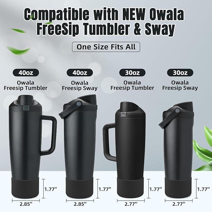 2PCS Silicone Boot Compatible with Owala 30oz & 40oz FreeSip Sway Bottles & Tumblers, Protective Anti-Slip Bottom Cover Sleeve for Freesip Sway Tumbler