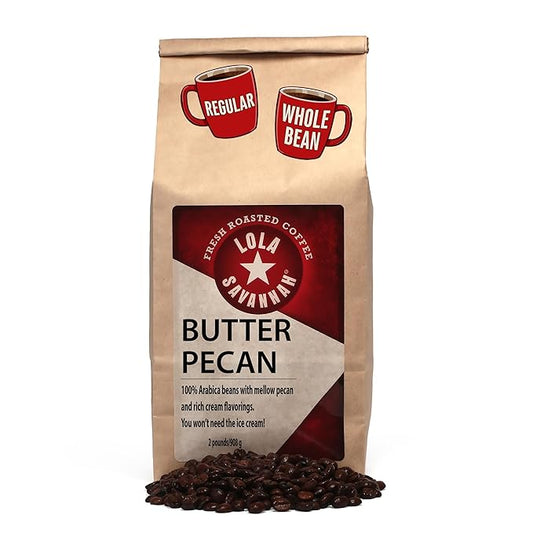 Lola Savannah Butter Pecan Whole Bean Caffeinated Coffee, 2lb