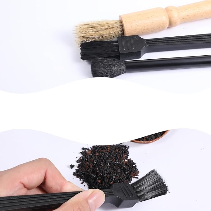 Coffee Grinder Cleaning Brush Set, 3 Pcs Coffee Machine Brush Cleaner Tool, Dusting Coffee Machine Brush for Bean Grain, Barista Home Kitchen, 3 Style