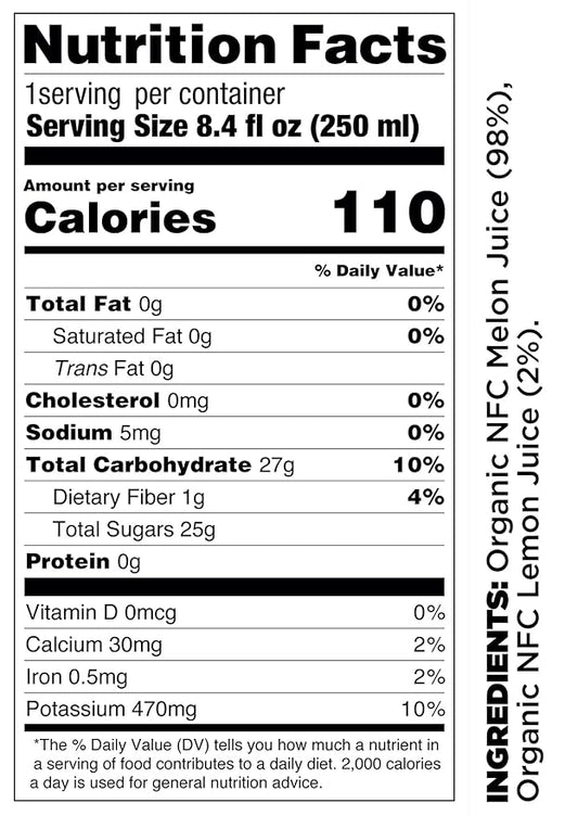 Pomona Organic Juices Pure Melon Juice, Cold Pressed Organic Juice, Non-GMO, No Sugar Added, Not from Concentrate, Gluten Free, Kosher Certified, Preservative Free, 8.4 Ounce (Pack of 12)