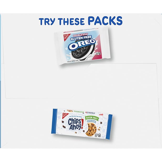 OREO Chocolate Sandwich Cookies & CHIPS AHOY! Chocolate Chip Cookies Gluten Free Cookies Variety Pack, 20 Snack Packs