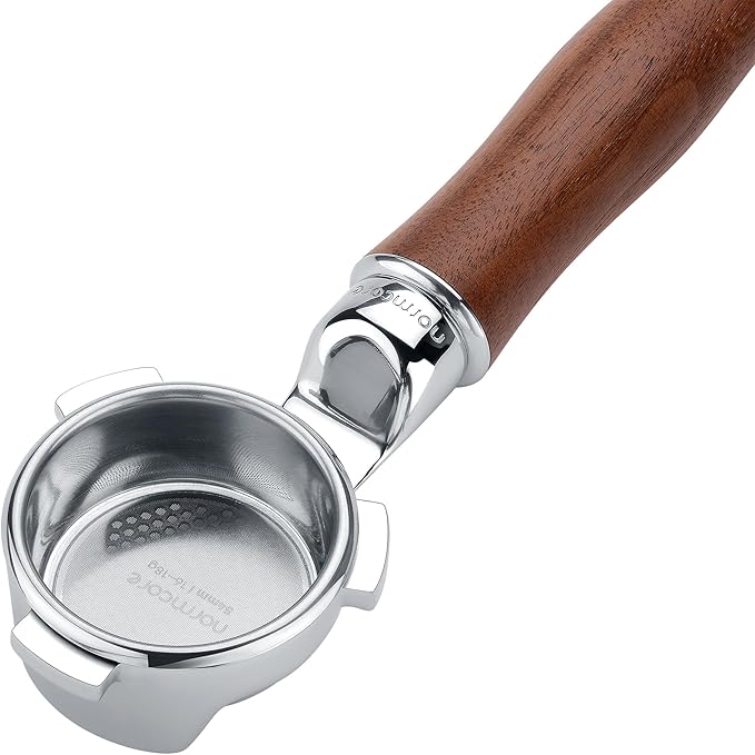 Normcore 54mm Slim Naked Portafilter with 18g Precision High Extraction Basket, Genuine American Walnut Handle Fits 54mm Breville Sage Barista Machines